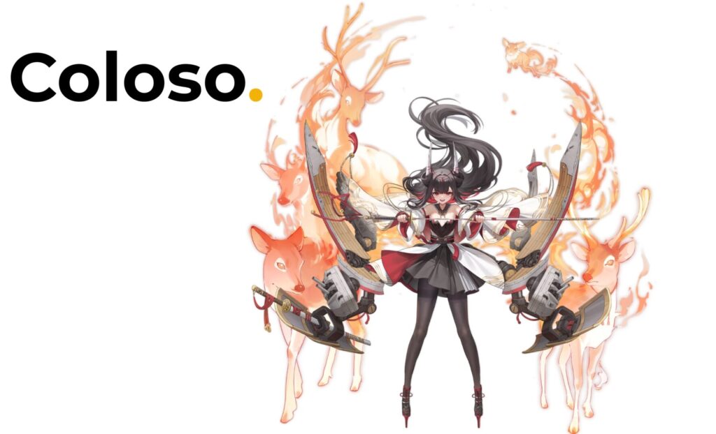 Coloso Nekojira講座CTA|弓を持つ女性キャラクターと光る鹿