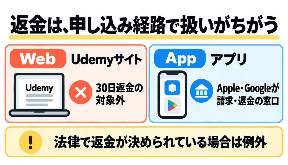 udemy サブスク Udemyのサブスクの返金の扱い